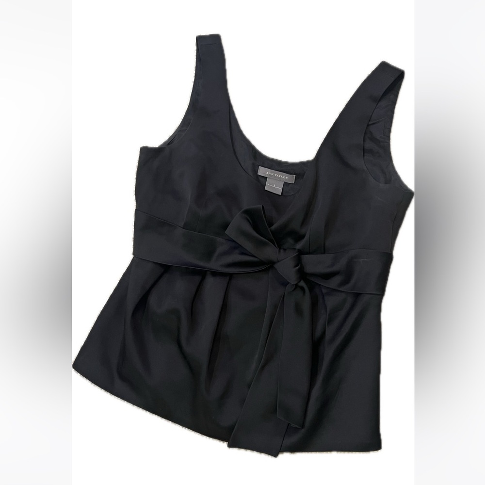 Ann Taylor Black Bow Formal Tank Size 4